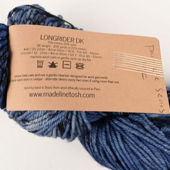 MadelineTosh Longrider DK Yarn Merino Nylon Hand Dyed Particle Series Ink - Picture 3 of 3